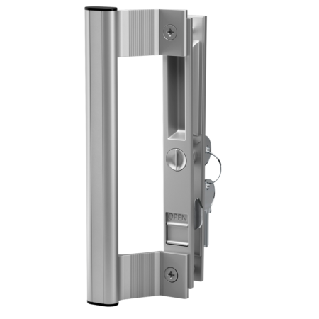 Sliding Glass Door Handle Set with Lock-Silver